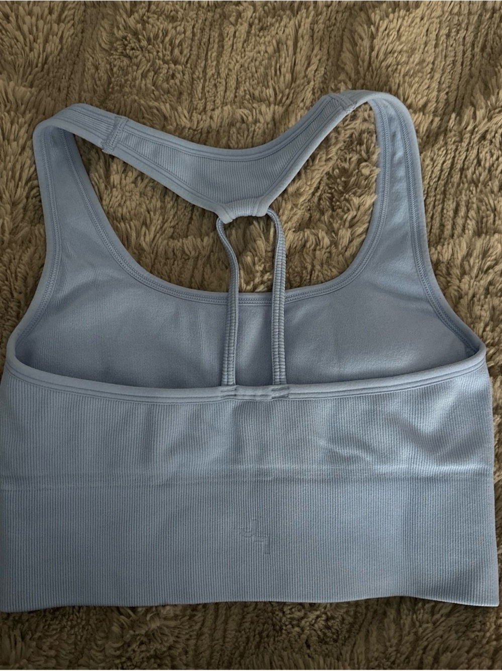 Target Light Blue Ribbed Racerback Sports Bralette - Picture 2 of 2